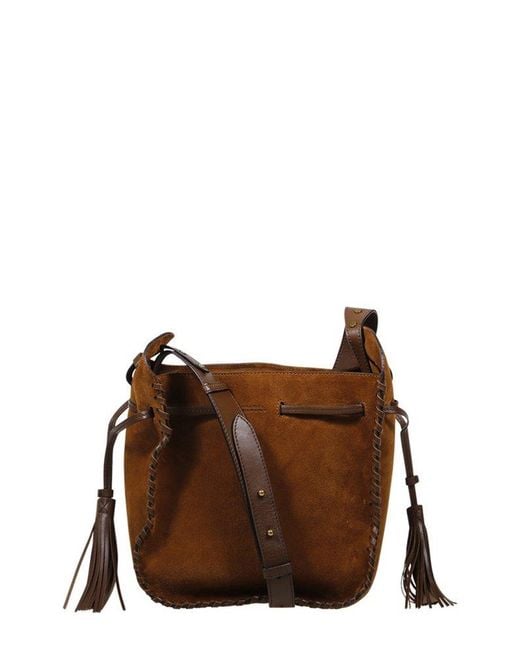 Isabel Marant Brown Silao Tassel Detailed Bucket Bag