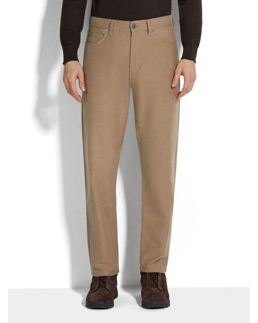 Zegna Natural Roccia Tapered Trousers for men