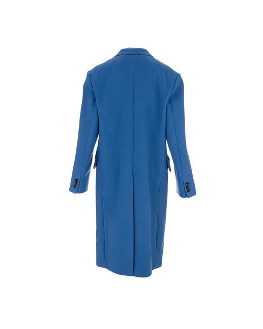 Stella McCartney Blue Double Breasted Long Sleeved Coat