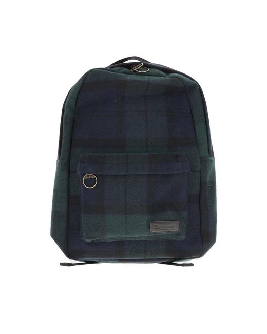 Barbour Blue Carrbridge Backpack With Check Pattern for men
