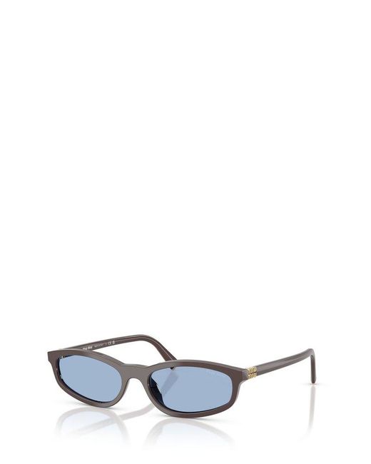 Miu Miu White Oval Frame Sunglasses