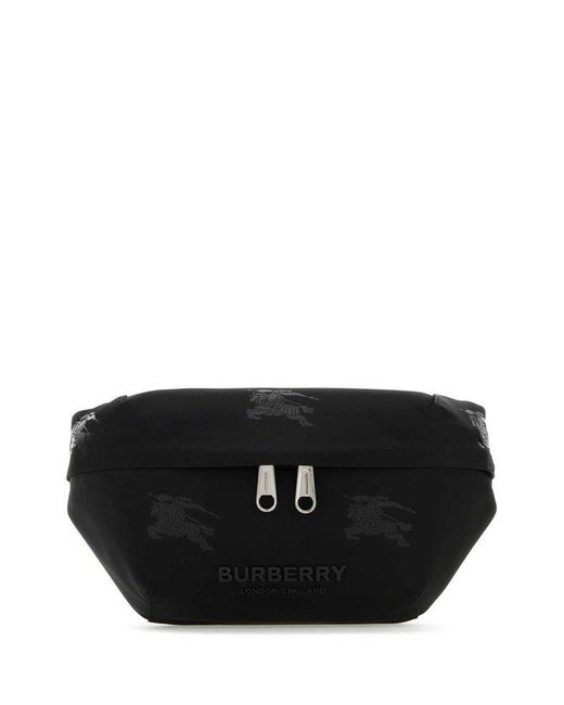 Burberry Black Ekd-print Zipped Belt Bag for men