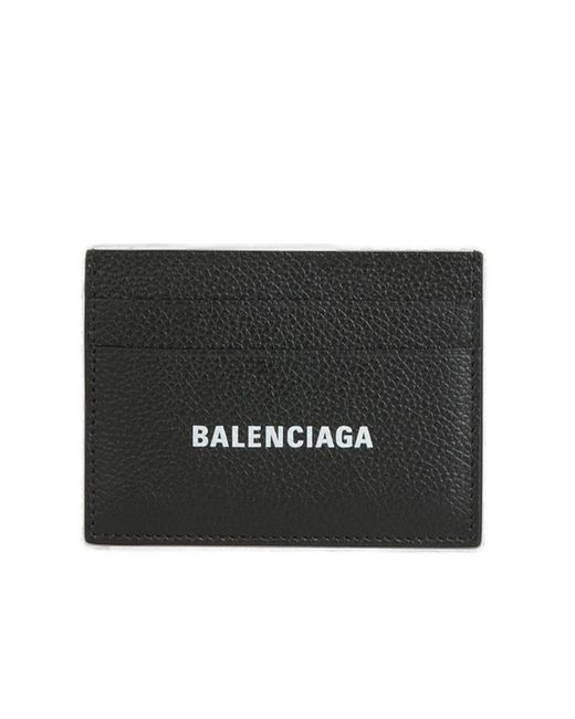 Balenciaga Black Logo Printed Card Holder for men