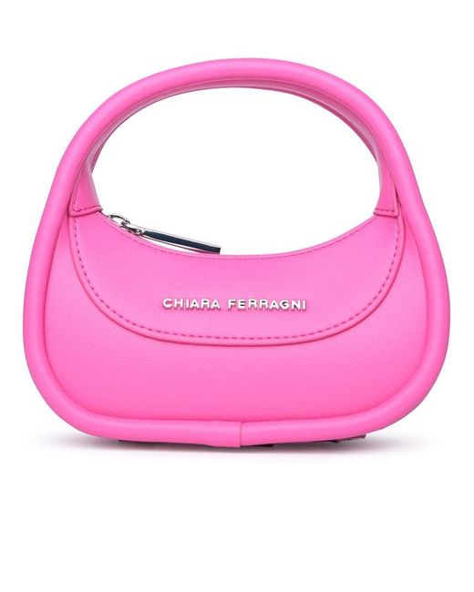 Chiara Ferragni Pink Logo Lettering Top Handle Bag