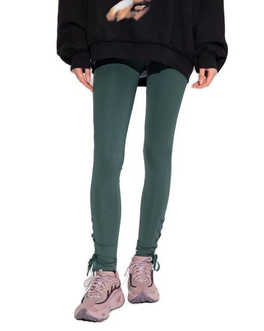 Adidas Originals Green Lace-up Leggings,