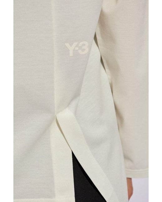Y-3 White Asymmetrical T-shirt With Logo,