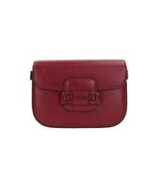 Gucci Red Horsebit 1955 Foldover Top Crossbody Bag