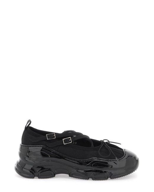Simone Rocha Black Round Toe Panelled Ballerines
