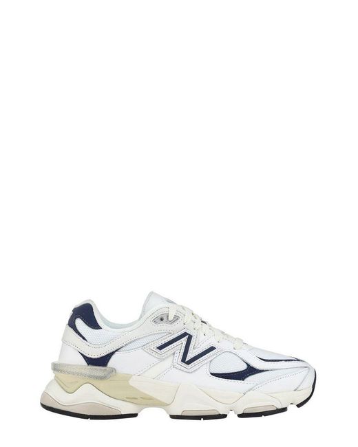 New Balance White 9060 Mesh Panelled Sneakers for men