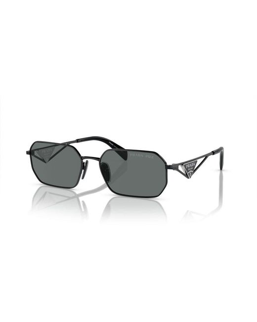 Prada Black Geometric Frame Sunglasses
