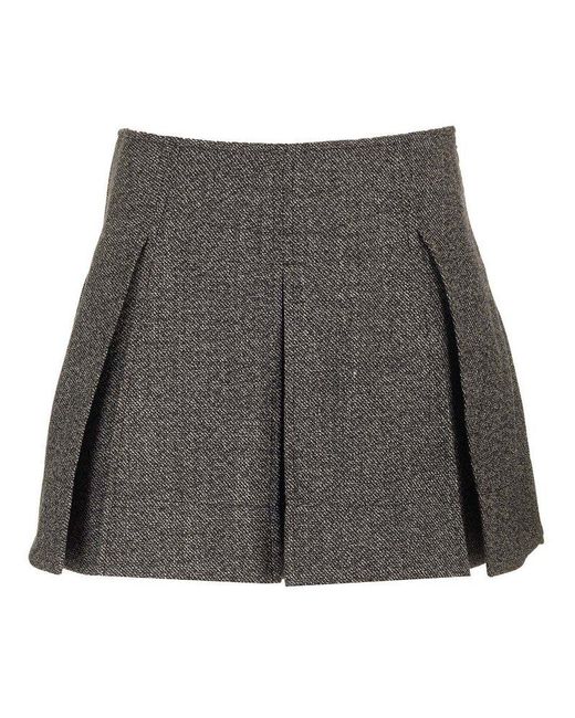 DURAZZI MILANO Gray Pleated Short Skirt