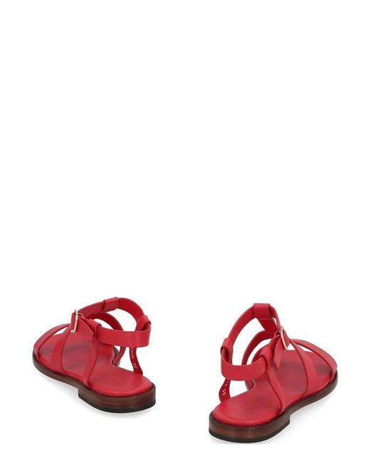 Doucal's Red Urano Buckled Sandals