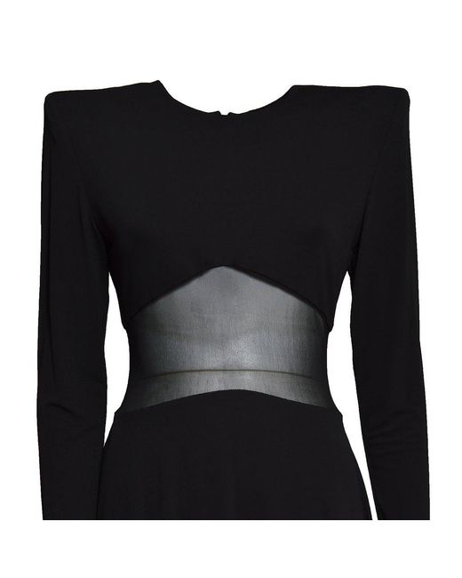 Alexandre Vauthier Black Long-sleeved Draped Dress