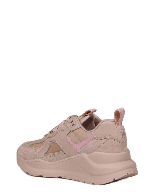 Burberry Pink Leather & Mesh Sneaker