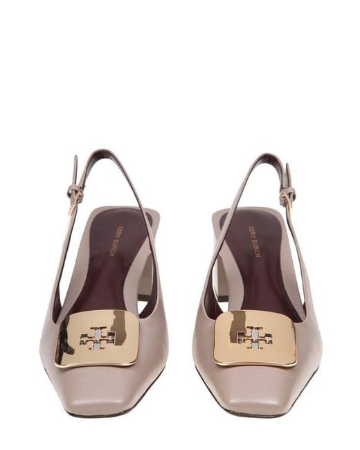 Tory Burch Brown Leather Slingback