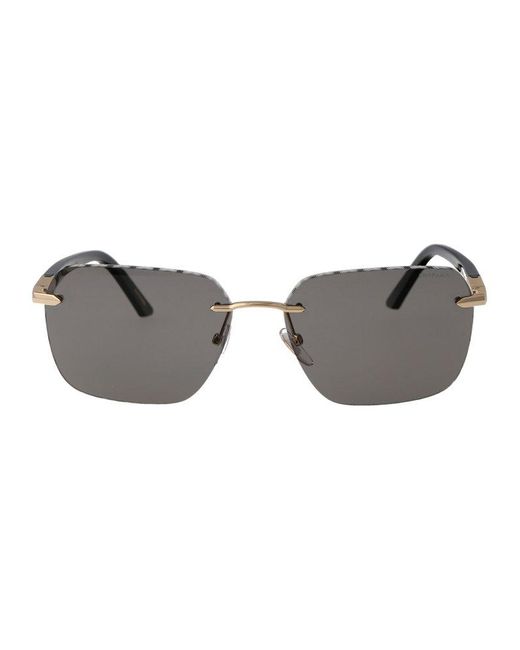 Chopard Gray Square Frame Sunglasses for men