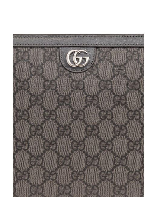 Gucci Gray Ophidia Logo Plaque Clutch Bag for men
