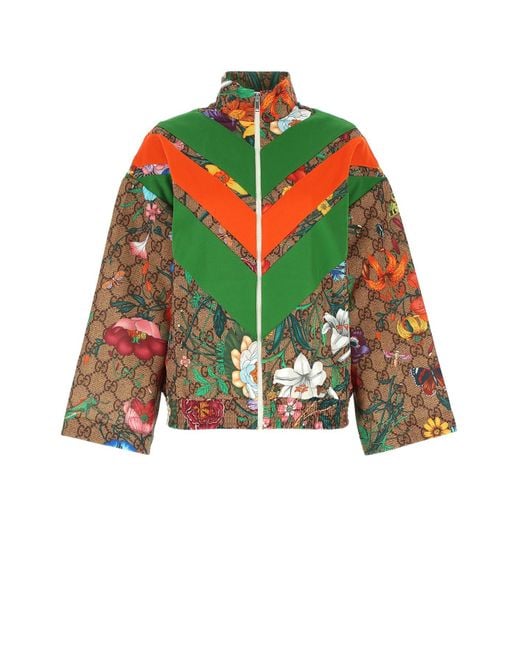 Gucci Multicolor Flora Gg Supreme Print Tech Jersey Dress