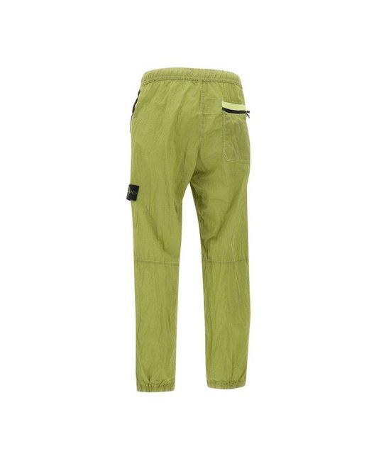 Stone Island Green Logo Patch Track Pants for men