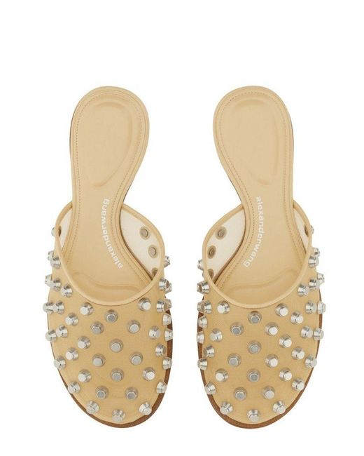 Alexander Wang Natural Stud Detailed Sheer Sandals