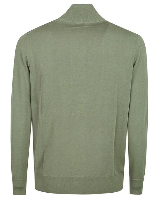 Ballantyne Green Zip-Up Knit Cardigan for men