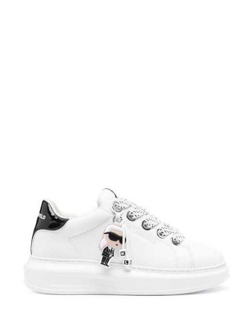 Karl Lagerfeld White K/ikonic Kapri Lace-up Sneakers