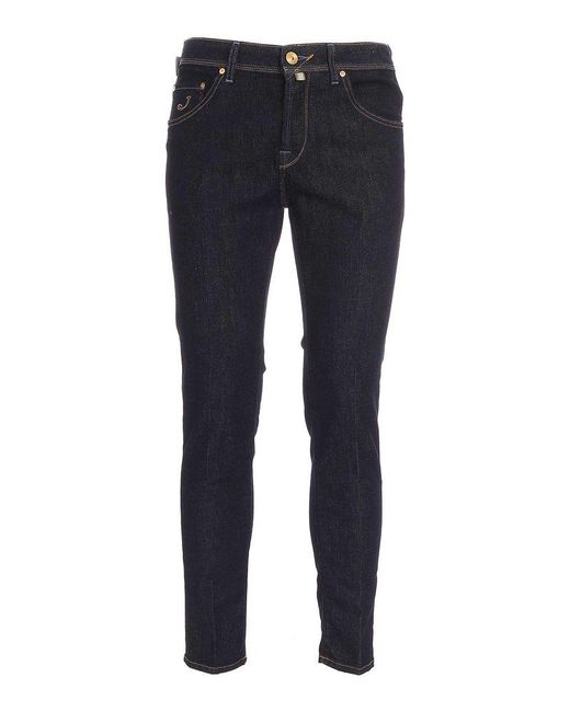 Jacob Cohen Blue Logo-patch Slim-fit Jeans for men