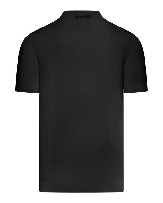 Roberto Collina Black Mock-neck Knit T-shirt for men