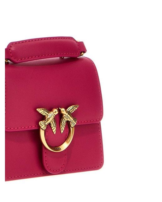 Pinko Red Love One Micro Hand Bags Fuchsia