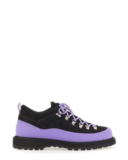 Diemme Purple Roccia Basso Two-toned Lace-up Sneakers for men