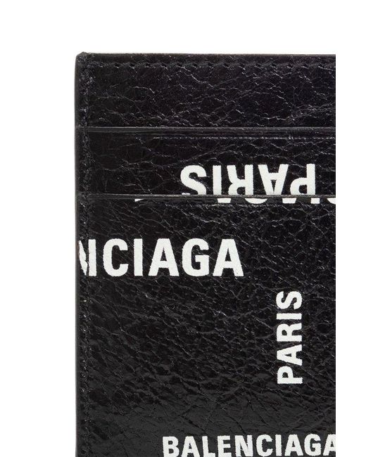 Balenciaga Black Leather Card Case for men