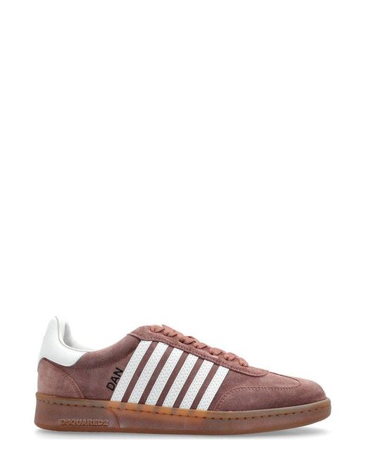 DSquared² Purple Striped Low-Top Sneakers