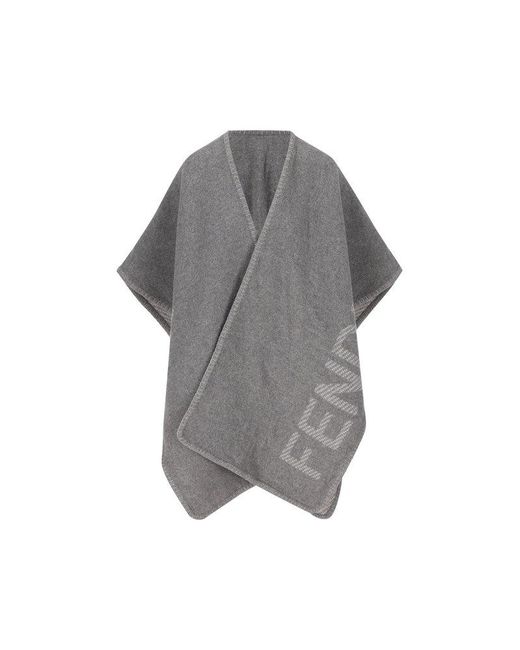 Fendi poncho black and white 2025