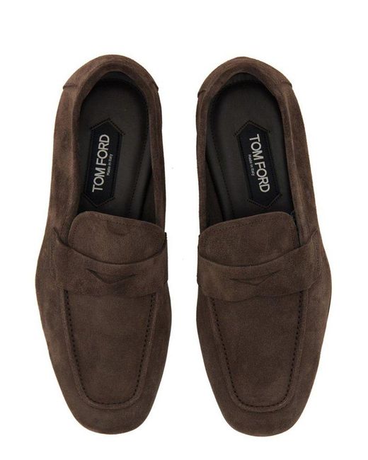 Tom Ford Brown Sean Round-toe Loafers for men