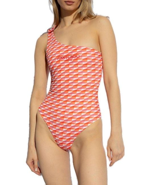 Jimmy Choo Red Alula One-piece Swimsuit