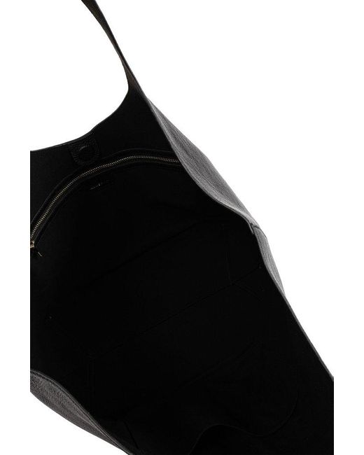 Anine Bing Black Lili Logo Embossed Tote Bag