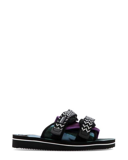 Suicoke Black X Missoni Zigzag-strap Open Toe Sandals for men