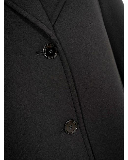 Max Mara Black Buttoned Long-sleeved Coat