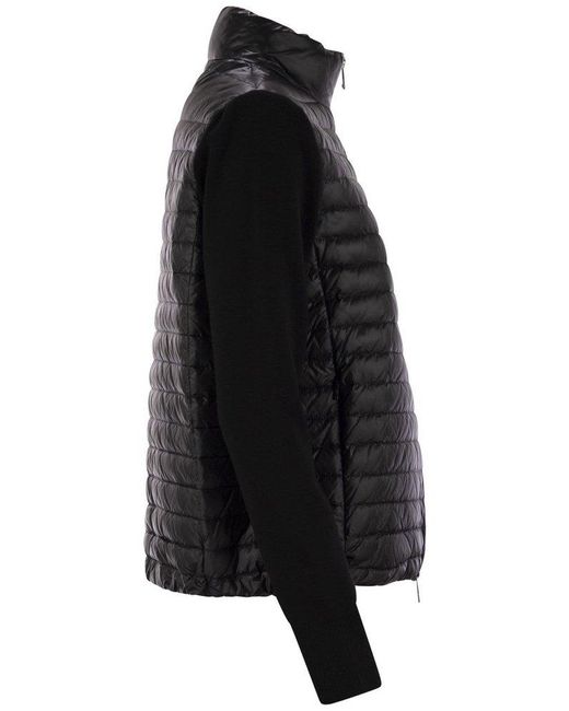 Moncler Black Padded Contrasting Zip-Up Jacket