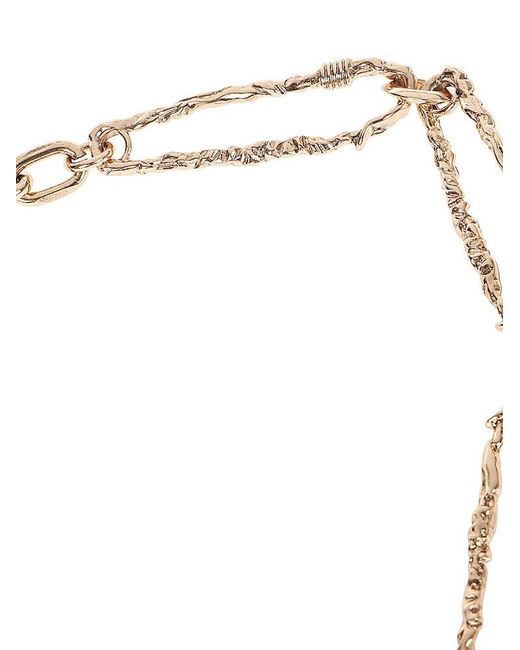 Weekend by Maxmara Metallic Embellished Chained Necklace