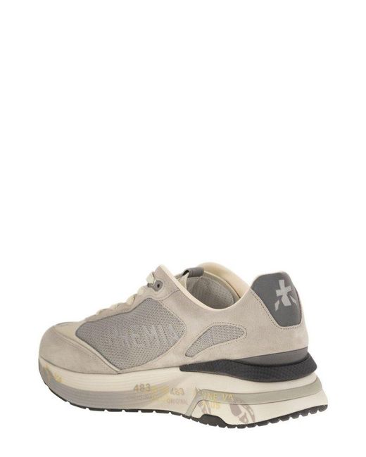 Premiata Gray Moerun Lace-Up Sneakers for men