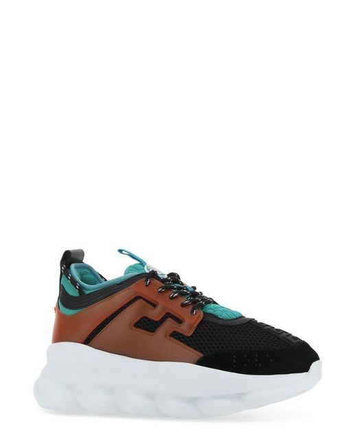 Versace Black And Multicoloured Chain Reaction Sneakers for Men