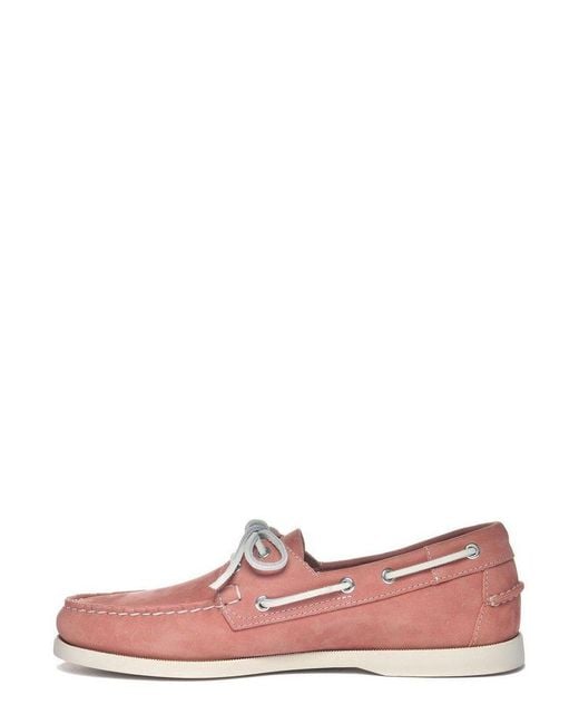 Sebago Pink Round Toe Lace-Up Shoes