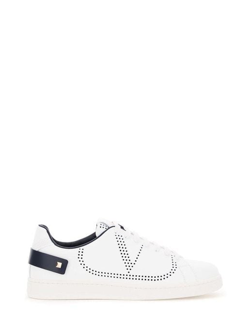 valentino garavani leather backnet sneakers