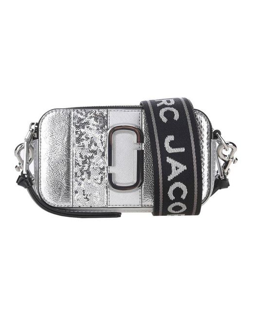 Marc Jacobs The Snapshot Metallic Crossbody Bag in Gray Lyst