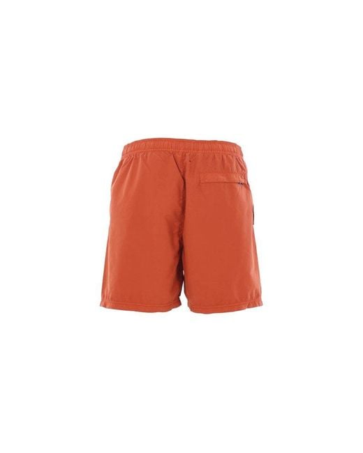 Stone Island Red Regular Fit Mid-Length Swim Trunks for men