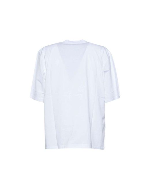 Marni White Floral Printed Crewneck T-shirt for men
