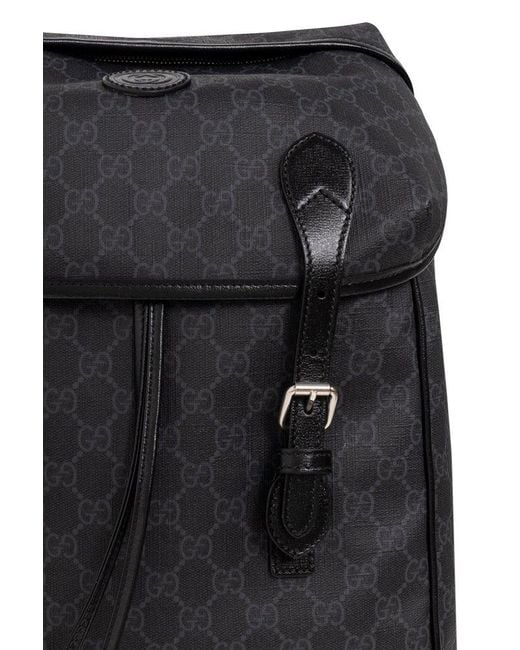 Gucci Black Backpack From GG Supreme Canvas for men