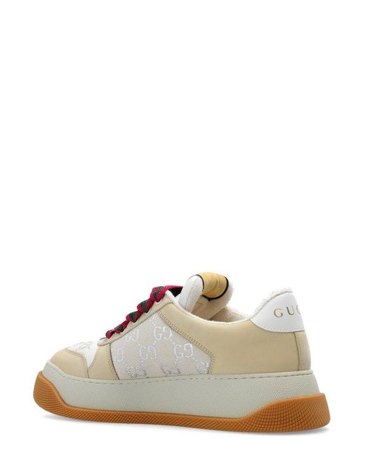 Gucci Brown Double Screener Logo-plaque Woven Low-top Trainers