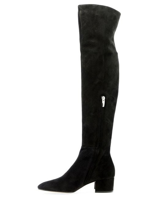 Gianvito Rossi Black Rounded-toe Knee-high Boots